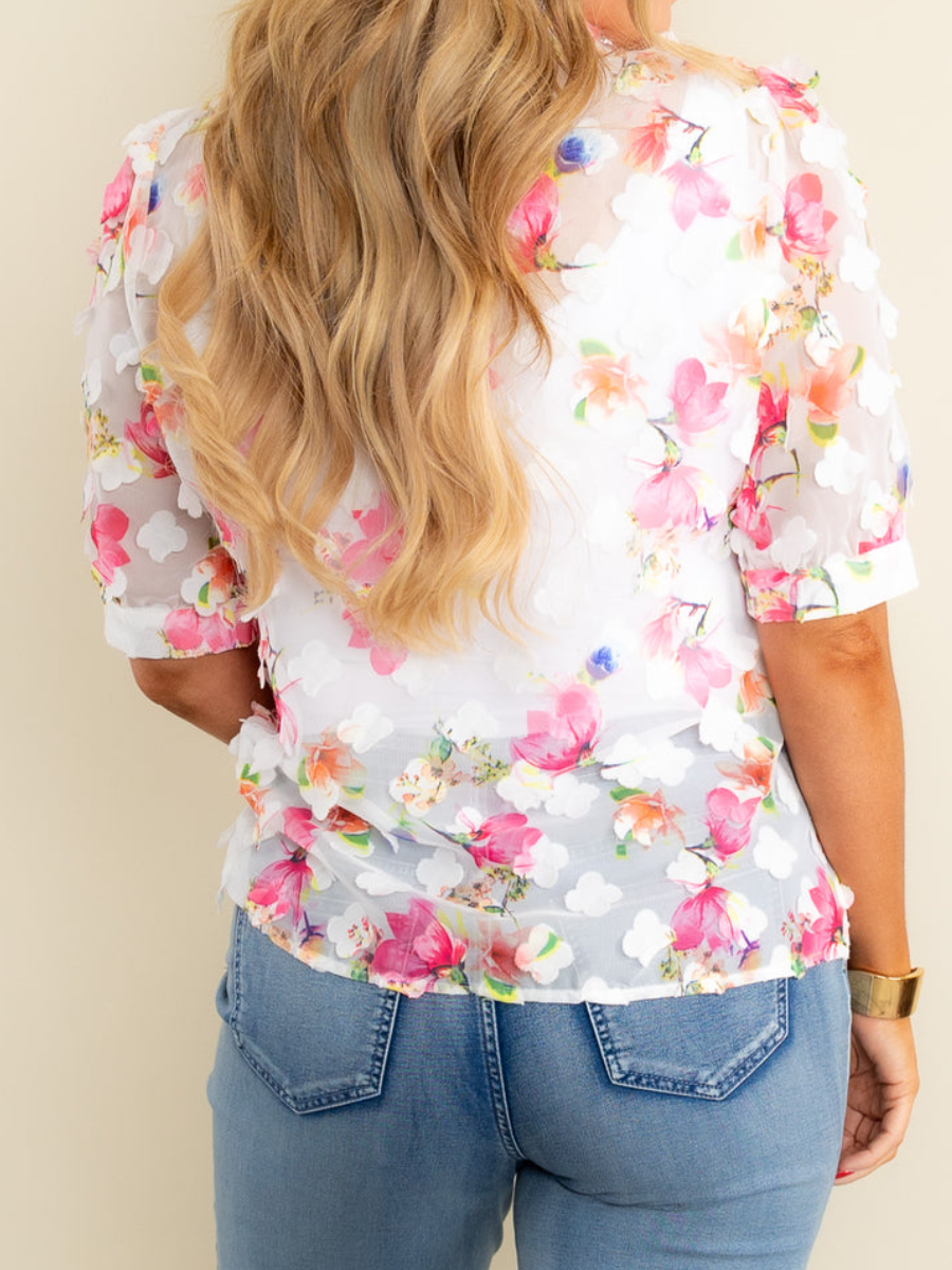 Light Yarn Floral Shirt