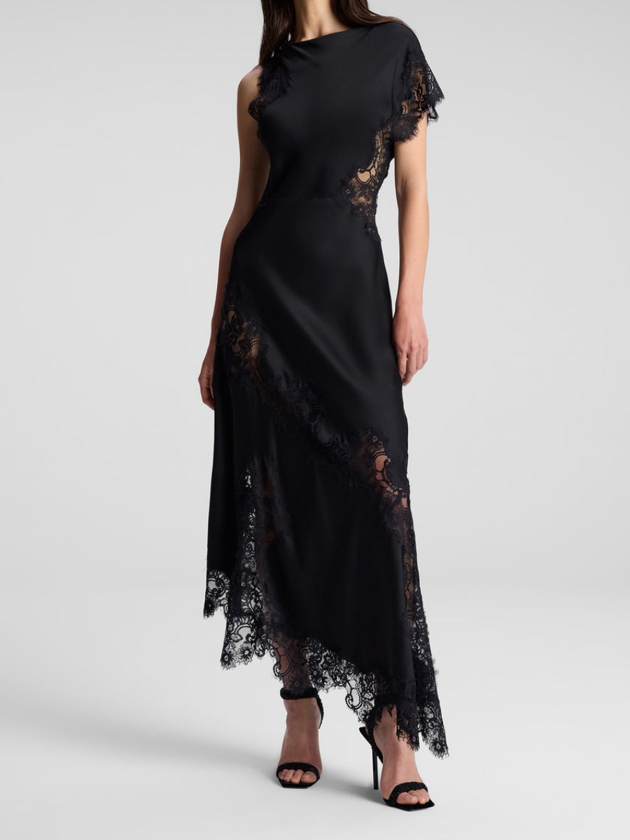 Lace Silk Maxi Dress