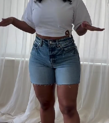 Summer High Stretch Denim Shorts