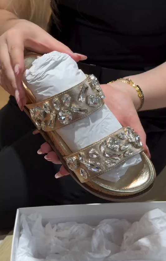 Rhinestone Flat Beach Shoes
