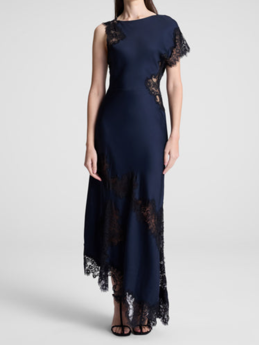 Lace Silk Maxi Dress