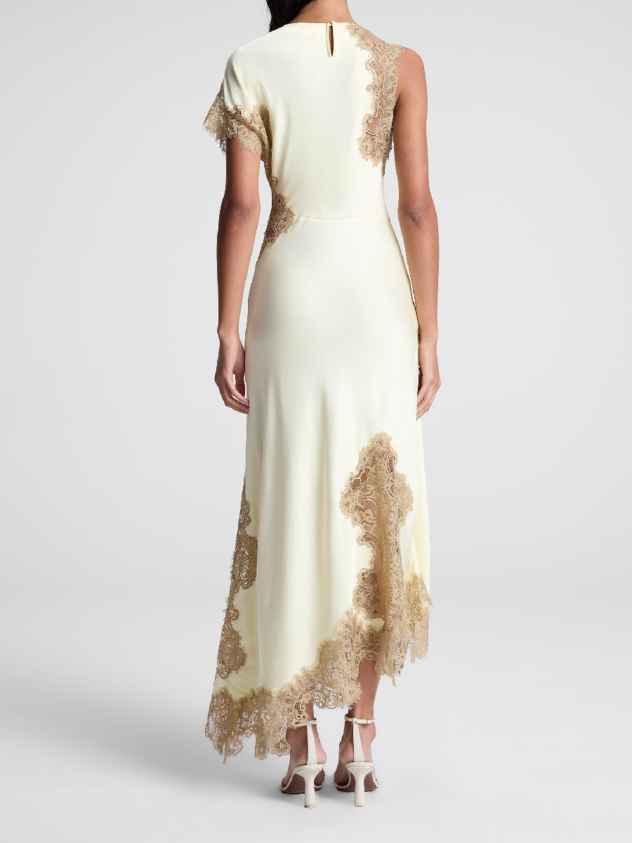 Lace Silk Maxi Dress