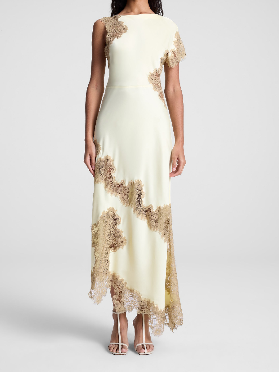 Lace Silk Maxi Dress