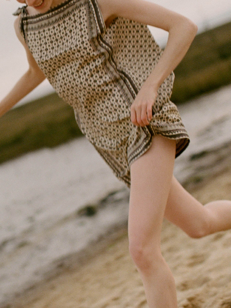 Sleeveless Silk Skirt