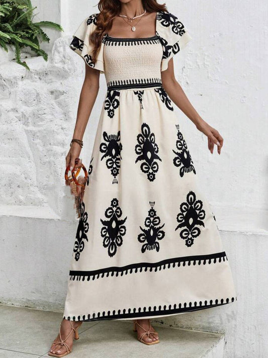 SS24 Casual Printed Midi Dress